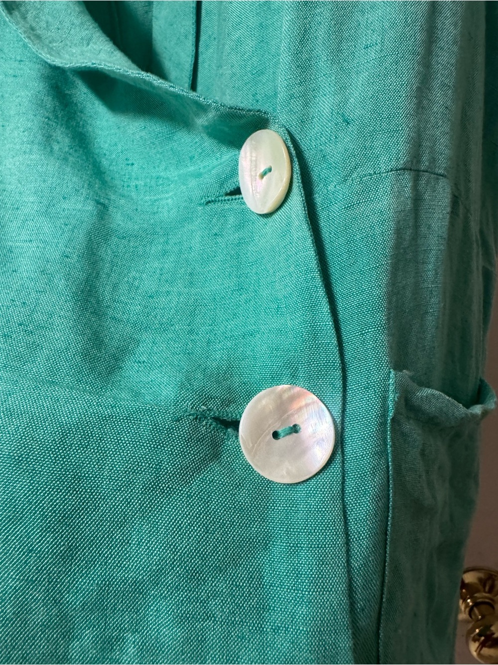 SHOW ME YOUR MUMU Bicoastal Blazer Romper in Linen Blend Seafoam Size Medium - Picture 9 of 13